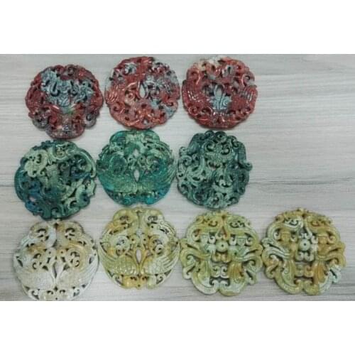 2021 Lucky Exorcise Evil Spirits Amulet Hand-carved Stone Jade Traditional Chinese Ancient Vintage Pattern Pendant Fine Jewelry