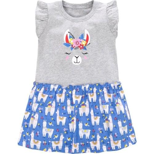 Bambino 2021 Summer Blue Unicorn Dress2-9Years Baby Girl Dress Childrens Clothing Costumes for Kids Girls Fancy Dress of Child