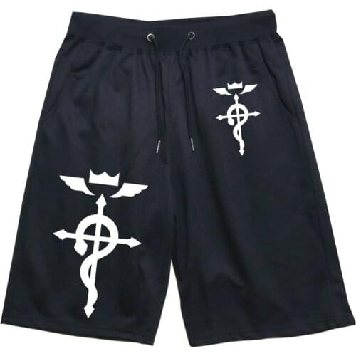 Fullmetal Alchemist Casual Breathable Pants Mens Women Sports Short Pants Jogger Fitness Knee Length Trousers Slim Sweatpants