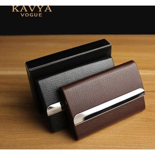 Kavya New Bussiness namecard holder Genuine Leather ID card case bank card holder card organizer wallet Gift package