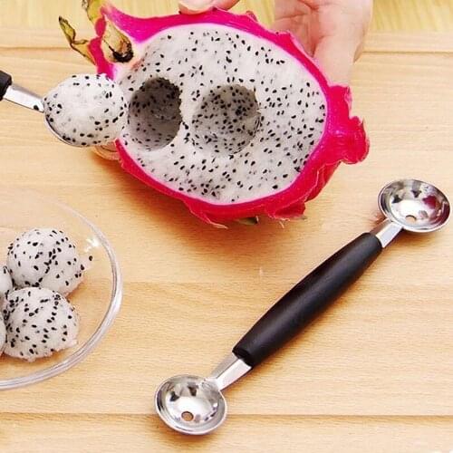 Stainless Steel Spoon Double-end Melon Baller Scoop Fruit Spoon Ice Cream Cooking Tool kitchen Accessories