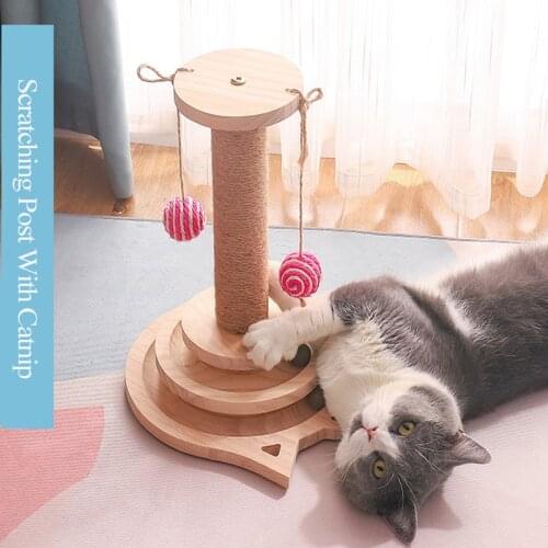 Cat Scratching Post Funny Tracks Tower Toys For Cats Interactive Toys For Kittens Double Layer Cat Toy With Catnip Cat Furniture