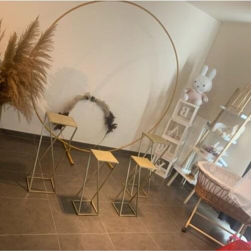 Circle Wedding Arch Background Wrought Iron Shelf Decorative Props DIY Round Party Background Shelf with Frame