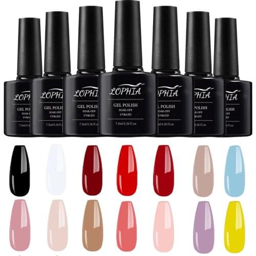 LOPHIA Nail Gel Polish 7.5ml High Quality UV LED Gel Varnish Semi Permanent Nail Art Manicure Salon Hot Sale Color Base Top Coat
