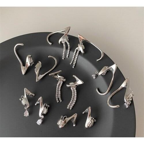 Goth Elf Ear Cuff Halloween Cosplay Fairy Earrings For Women Girls Ear Clips Fake Piercing Vintage Jewelry Brincos