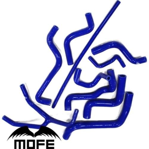 MOFE 10PCS Original Logo Heater Coolant Radiator Silicone Hose For V-W MK3 Golf 3 2.0 & Jetta 1.8 / 2.0 1992 to 1998 Blue