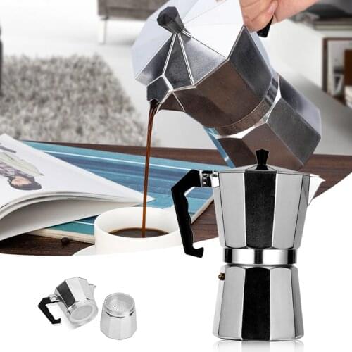Moka Coffee Pot Aluminum Espresso Maker Easy to Use and Clean Automatic Coffee Machine Household MUMR999