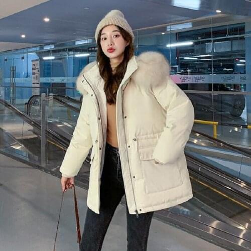 2021 New Winter Jacket Women Parkas Short Cotton Coat Autumn Winter Fur Hooded Warm Women Jacket And Coat Clothing Female