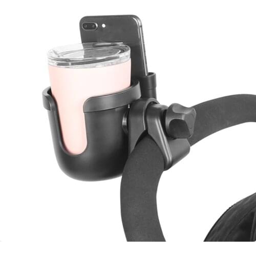 New 2-in-1 Universal Baby Stroller Cup Holder With Mobile Phone Rack Bottle Pram Stroller Carrying Case Milk Bottle Cart