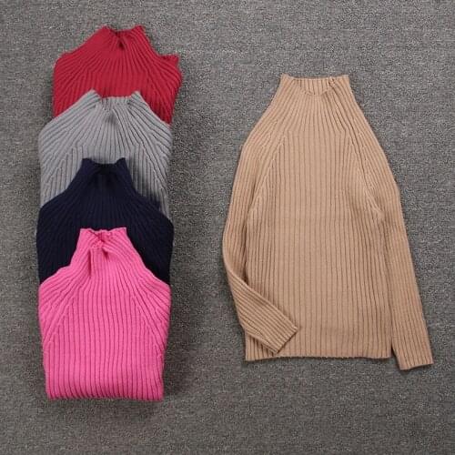 2021New Autumn Girls Knitted Sweater Turtleneck Long Sleeve Boys Bottoming Pullover Children Clothes Kids Girls Sweaters