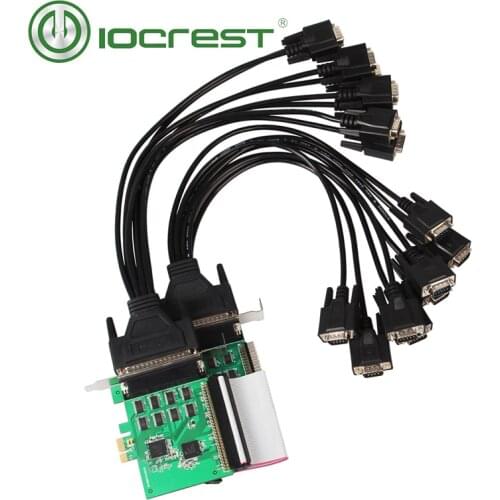 IOCREST PCI Express 16 Ports Serial Rs232 Pcie Controller Card with Fan Out Cable XR17V358