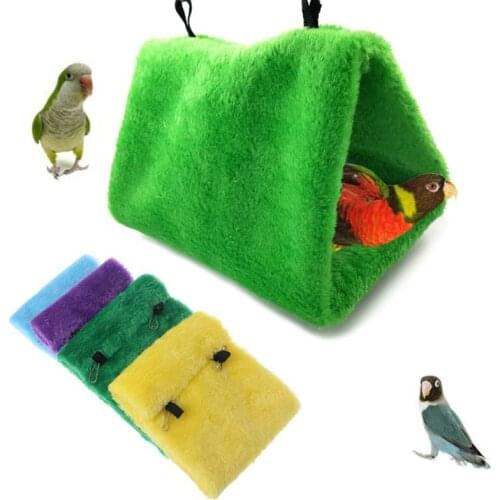 Pet Parrot Hammock Bird Hanging Bed House Plush Winter Warm Cage Nest Soft Tent