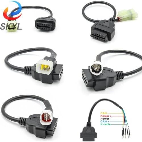 For Motorcycle OBD2 Connector For YAMAHA 3pin 4pin 6pin For HONDA/KTM/SUZUKI/DUCADI/KAWASAKI Moto OBD Extension cable