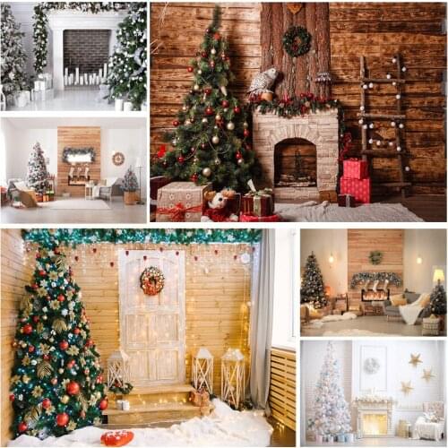 Christmas Indoor Theme Photography Background Fireplace Children Portrait Backdrops For Photo Studio Props 21712 YXSD-06
