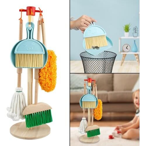 Detachable Educational Pretend Play Toy Cleaning Set Hanger for Toddlers