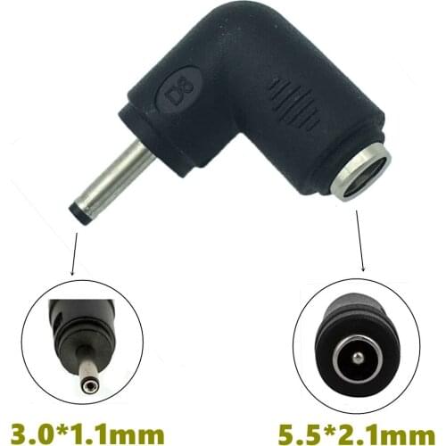 5.5 x 2.1 mm female jack to 3.0 * 1.1 / 2.5 * 0.7 male plug DC power plug connector adapter for laptop