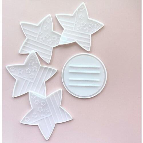 Star Shape Silicone Mold, Star Coaster Cup Mat, Mug Pad Storage Base Silicone Mould DIY Craft Ornament Casting Tool