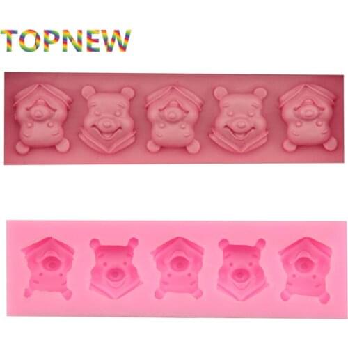 Cute Little Bears Molds Non-Stick Fondant Sugar Jelly Ice 3D Soap Silicone Moulds Cake Decorating Tools SGS Best C1872