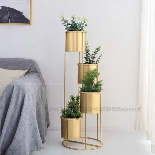 Nordic Iron Green Flower Stand Simple Green Planter Stand Indoor Floor Type Flower Stand Balcony Indoor Plant Stand Metal Shelf