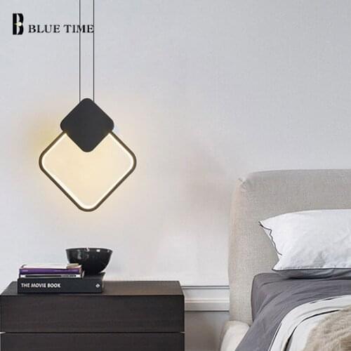 LED Bedside Lights Modern Chandeliers Home Lighting For Dining Room Bedroom Living Room Ceiling Chandeliers Black White Lamp