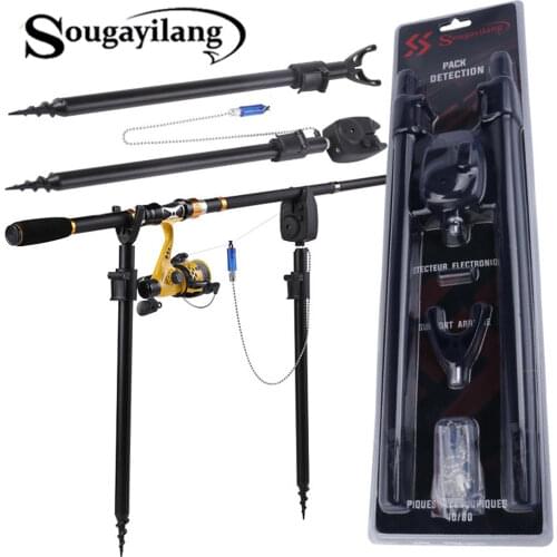 Sougayilang Top Quality Fishing Rod Bracket Aluminium Carp Fishing Specialist Carp Fishing Wireless Digital LED Alarm Alert Set