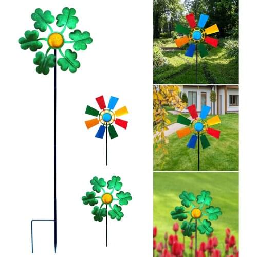 Iron Colorful Windmill 360 Degrees Spin Beautiful Easy to Assemble for Garden Yard Patio Lawn Holiday Decorations Garden Decor