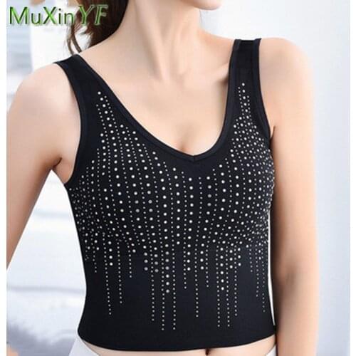 Womens Underwear 2021 New Hot Drilling Beautiful Back Tube Top Trendy Plus Size Sport Bra Vest Without Steel Ring Sexy Lingerie
