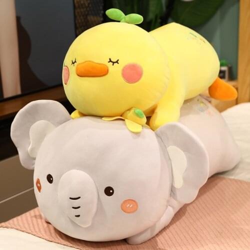 1pc 50cm Cartoon Stuffed Soft Duck Elephant & Koala Plush Toys Lovely Animal Back Cushion Kawaii Dolls Children Girls Present