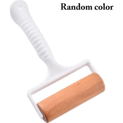 1pc Wooden Rolling Pin Non Stick Smooth T Shape Dough Roller Pastry Roller DIY baking tools Accessories Random Color