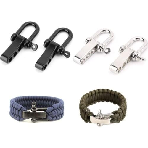 2pcs Adjustable Anchor Shackle Outdoor Survival Rope Paracord Bracelet Buckle