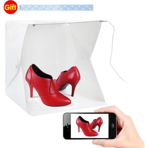 20/30/40cm Single Led Photo Studio Box Photography Lighting Tent Snap Button Light Studio Shooting Tent Box With Backdrops