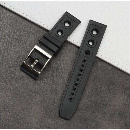 22mm Top Luxury Brand Black soft Silicone Rubber Watch band Bracelet For navitimer/avenger/Breitling strap watchband pin buckle