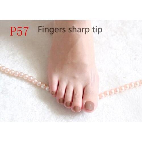 24PCS fashion design cute toes latest French style candy colorful fake toe Brown #P57