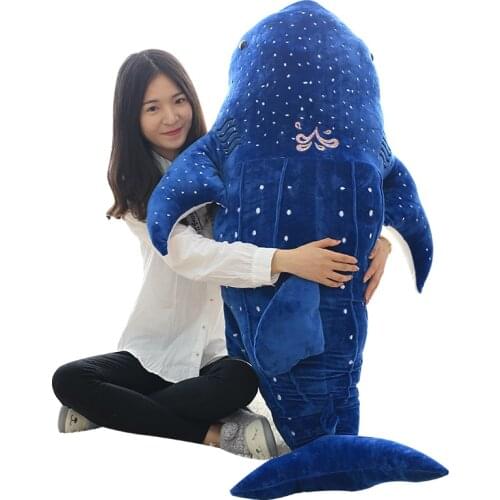 50/75/100cm New Style Blue Shark Plush Toys Big Fish Cloth doll Whale stuffed plush animals doll Children Birthday Gift