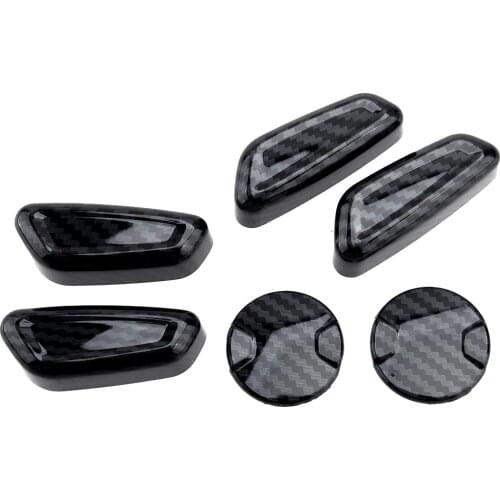 6pcs Seat Adjustment Switch Handle Button Cover Trim Decor Carbon Fiber Style ABS Fit for Ford F150 F-150 2017 2018 2019 2020
