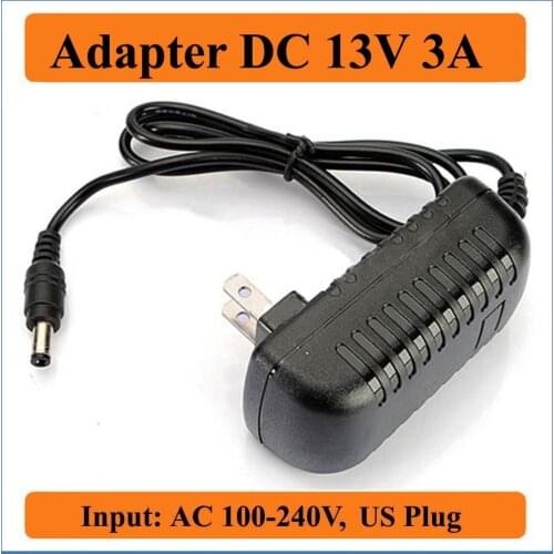 13V 3A US Plug AC DC Adapter AC 100-240V Converter to DC 13V 3000mA Adapter Charger Power Supply Blacks 5.5mm x 2.1-2.5mm Jack