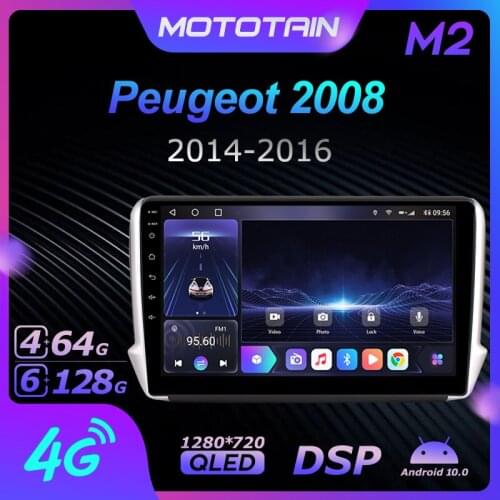 6G+128G Android 10.0 Car Radio GPS for 2014 - 2016 Peugeot 2008 GPS Navi Setreo System with 4G LTE DSP SPDIF BT 5.0 1280*720