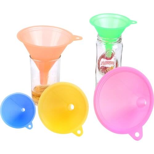 Bar Wine Flask Funnels Kitchen Mini Funnel Pinkycolor Translucent Food-grade Material 5pcs/set