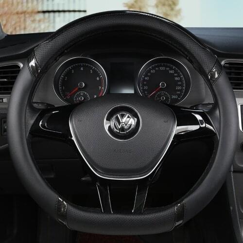 D Shape O shape Car Steering Wheel Cover Non-slip PU Leather for POLO GOLF 7 Scirocco Suzuki Swift Nissan Rogue High Quality