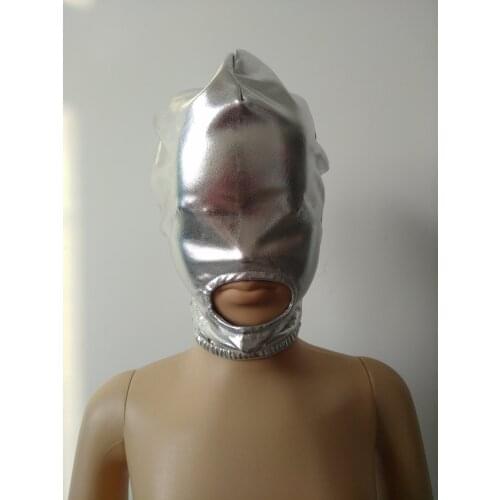 Kids Zentai Costumes Party Accessories Halloween Masks Cosplay Costumes Shiny Metallic Mask open mouth for Adult