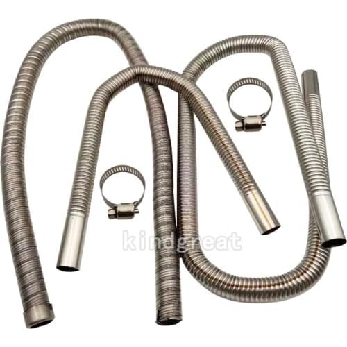 Kindgreat 100cm Dual-layerair 60cm 120cm Diesel Parking Heater Stainless Steel Exhaust Pipe Hose For Webasto Eberspacher
