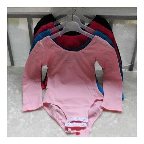 Cotton Kid Girls Long Sleeve Ballet Dance Dress Fitness Gymnastics Wear Leotard Costume