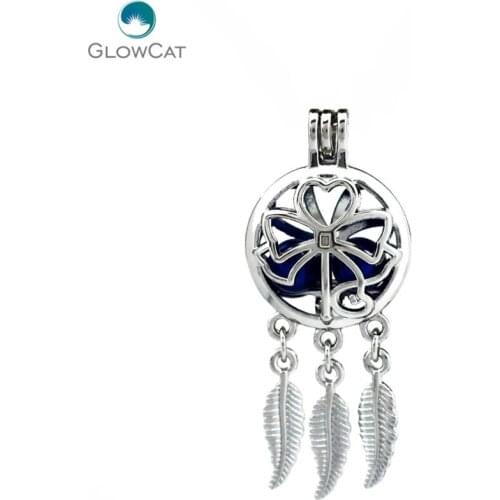 K759 5pcs/lot Beaty Dream Catcher Bowknot Love Leaf Cage Locket Pendant Fairytale Party Essential Oil Diffuser