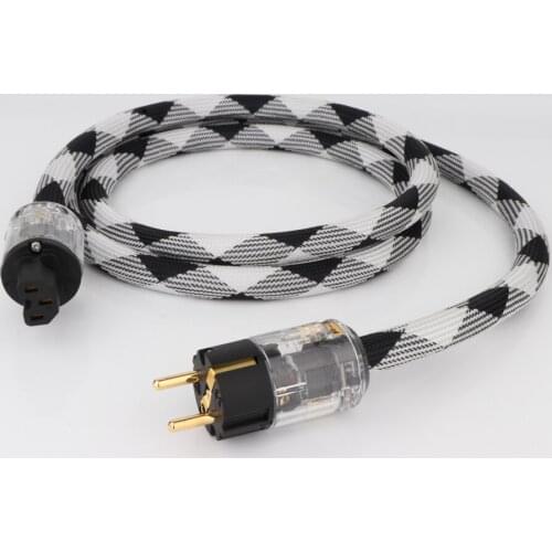 HiFi Power Cable D517 12AWG OFC Copper AC Power Cord Cable Gold Plated EU Power Plug