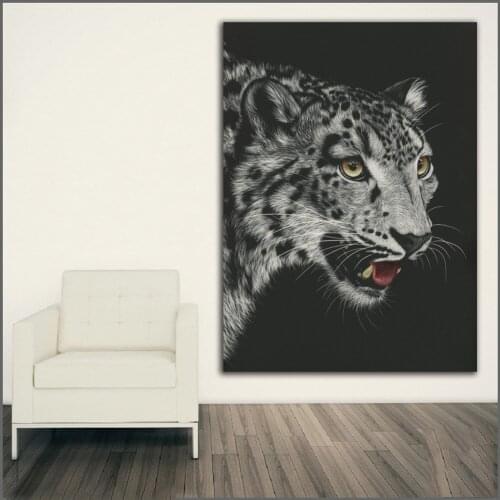Printing Painting Art Big cats Snow leopards Black Art Picture Home Decor Living Room Modern Canvas Print Paintings no frames