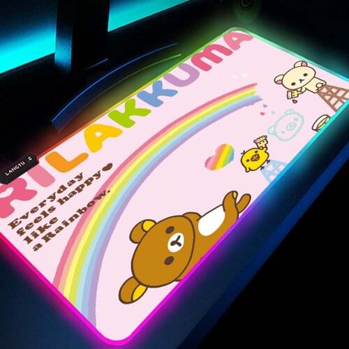 Rilakkuma Mouse Pads Kawaii Mouse Pad Cute Mouse Pad Gaming Xxl Led Mat Mouse Pad Rgb Mouse Mat Pink Desk Pad Mat for Computer