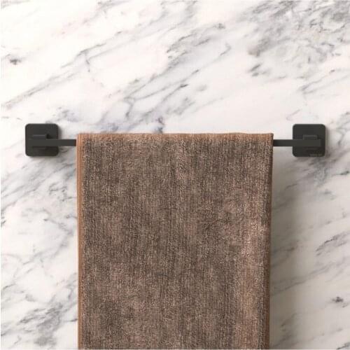 The long Towel Holder Stainless Square Mat Black