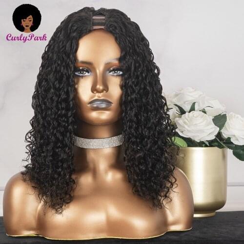 Best U Part Wigs Middle Part Curly Human Hair Wig Soft Remy Brazilian Hair Loose Curly Hair U Wigs for Sale