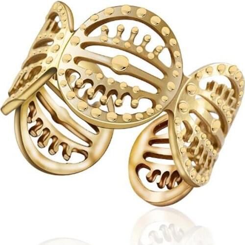 Stainless Steel Minimalism Gold Women Ladies Finger Adjustable Ring Jewelry Gift For Him