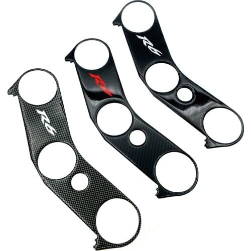 Motorcycle 3D Carbon Fiber Decals Pad Triple Tree Top Clamp Upper Front Protector Stickers For Yamaha YZFR6 YZF R6 600 2006-2016